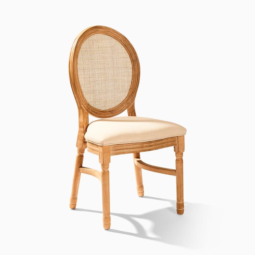 [MOBCM] Ceruse-finish wooden médaillon chair